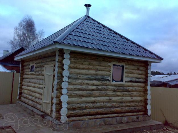 Бани из тесанного бревна
